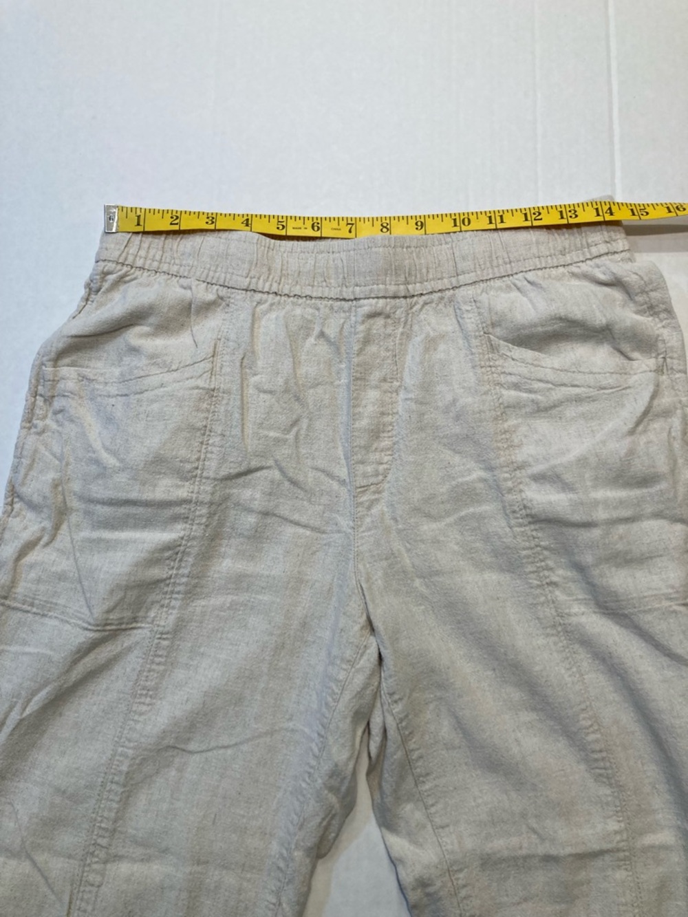 Old Navy 🟣 Size Medium High Raise Straight Taper Linen Blend Pants - Picture 4 of 7